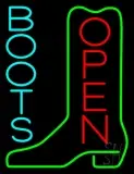 Turquoise Boots Open LED Neon Sign