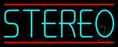 Turquoise Stereo Block Red Line LED Neon Sign
