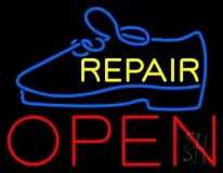 Yellow Repair Blue Shoe Open LED Neon Sign
