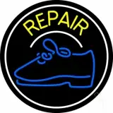Yellow Repair Shoe With Border LED Neon Sign