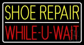 Yellow Shoe Repair Red While You Wait LED Neon Sign