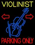Yellow Violinist Red Parking Only LED Neon Sign