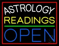 Astrology Readings Open Red Border LED Neon Sign