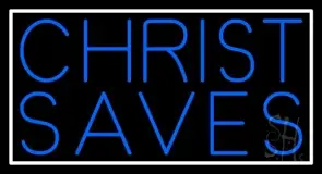 Blue Christ Saves LED Neon Sign
