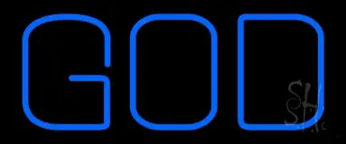 Blue God Block LED Neon Sign