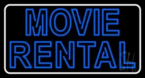 Blue Movie Rental LED Neon Sign