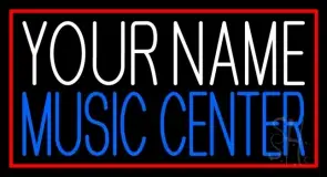 Custom Blue Music Center Red Border LED Neon Sign