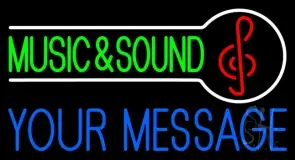 Custom Green Music And Sound Red Note LED Neon Sign