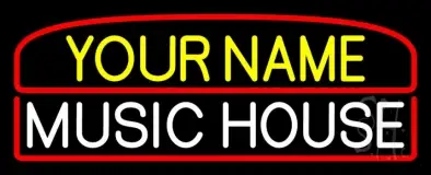 Custom Music House White LED Neon Sign