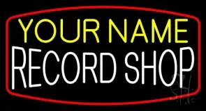 Custom Record Shop White LED Neon Sign