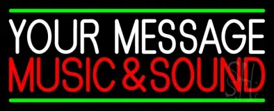Custom Red Music And Sound Green Line LED Neon Sign