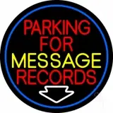 Custom Red Parking For Records White Border LED Neon Sign