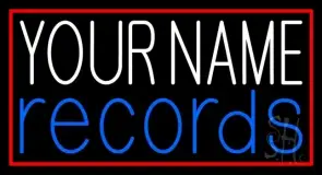 Custom Red Records Red Border 1 LED Neon Sign