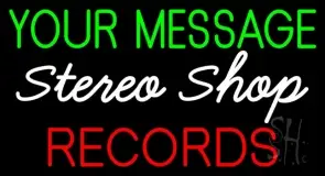 Custom Red Records White Stereo Shop LED Neon Sign