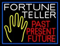 Fortune Teller Past Present Future Blue Border LED Neon Sign