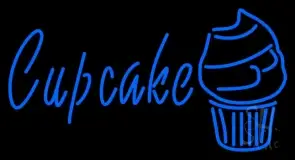 Blue Cupcake With Cupcake LED Neon Sign