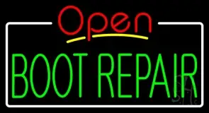 Green Boot Repair Open LED Neon Sign