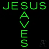 Green Jesus Saves LED Neon Sign