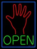 Green Open Psychic Blue Border LED Neon Sign