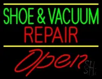 Green Shoe And Vacuum Red Repair Open LED Neon Sign
