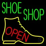 Green Shoe Shop Open LED Neon Sign