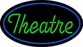 Green Theatre With Border LED Neon Sign