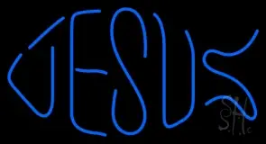 Jesus Blue LED Neon Sign