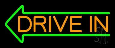 Orange Drive In Green Arrow LED Neon Sign
