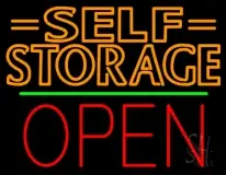 Orange Self Storage Block With Open 1 LED Neon Sign