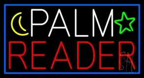 Palm Reader With Blue Border LED Neon Sign