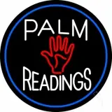 Palm Readings With Palm Blue Border LED Neon Sign