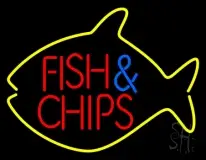 Fish and Chips Inside Fish LED Neon Sign