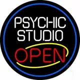 Psychic Studio Red Open Blue Border LED Neon Sign