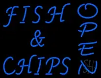 Fish and Chips Open LED Neon Sign