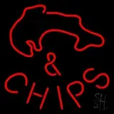 Fish and Chips Red LED Neon Sign