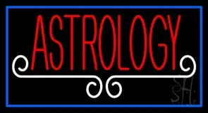 Red Astrology White Line Blue Border LED Neon Sign