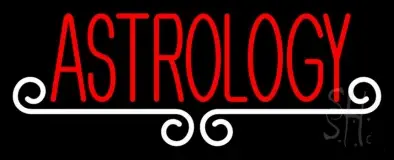 Red Astrology White Line LED Neon Sign