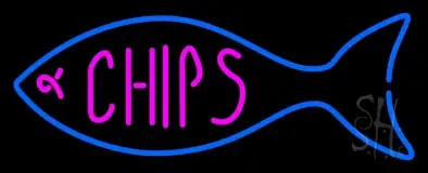 Fish Logo Chips LED Neon Sign