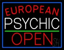 Red European White Psychic Red Open Green Line LED Neon Sign