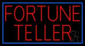 Red Fortune Teller Blue Border LED Neon Sign