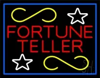 Red Fortune Teller With Blue Border LED Neon Sign