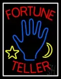 Red Fortune Teller With Logo And White Border LED Neon Sign