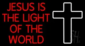 Red Jesus Is The Light Of The World LED Neon Sign