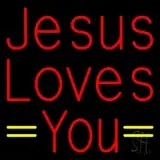 Red Jesus Loves You LED Neon Sign