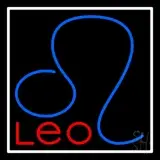 Red Leo Zodiac White Border LED Neon Sign