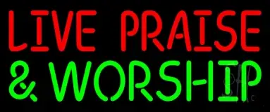 Red Live Praise Green And Worship LED Neon Sign