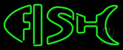 Green Double Stroke Fish LED Neon Sign