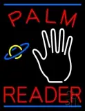 Red Palm Reader Blue Line LED Neon Sign