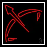 Red Sagittarius Logo White Border LED Neon Sign