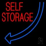 Self Storage Block Blue Arrow LED Neon Sign